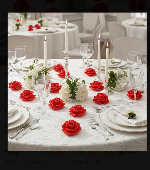 têtes de roses artificielles en mousse