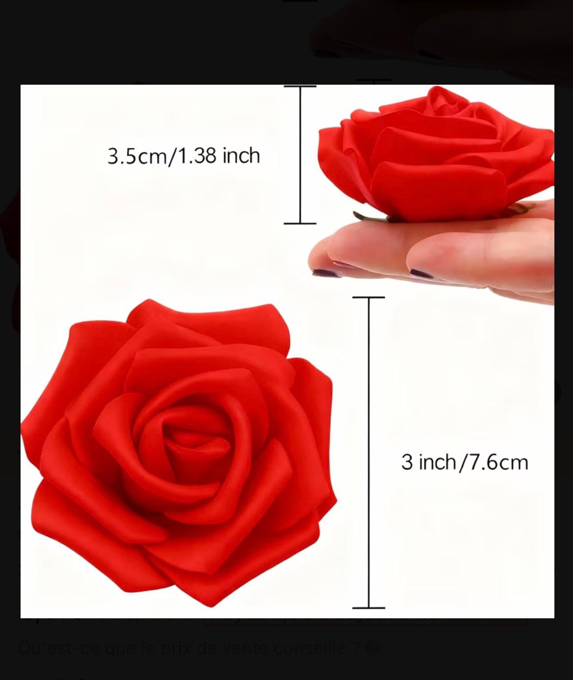 têtes de roses artificielles en mousse